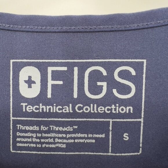 FIGS Technical Collection Catarina One-Pocket Scrub Top Women’s Size S Navy Blue - Picture 5 of 8